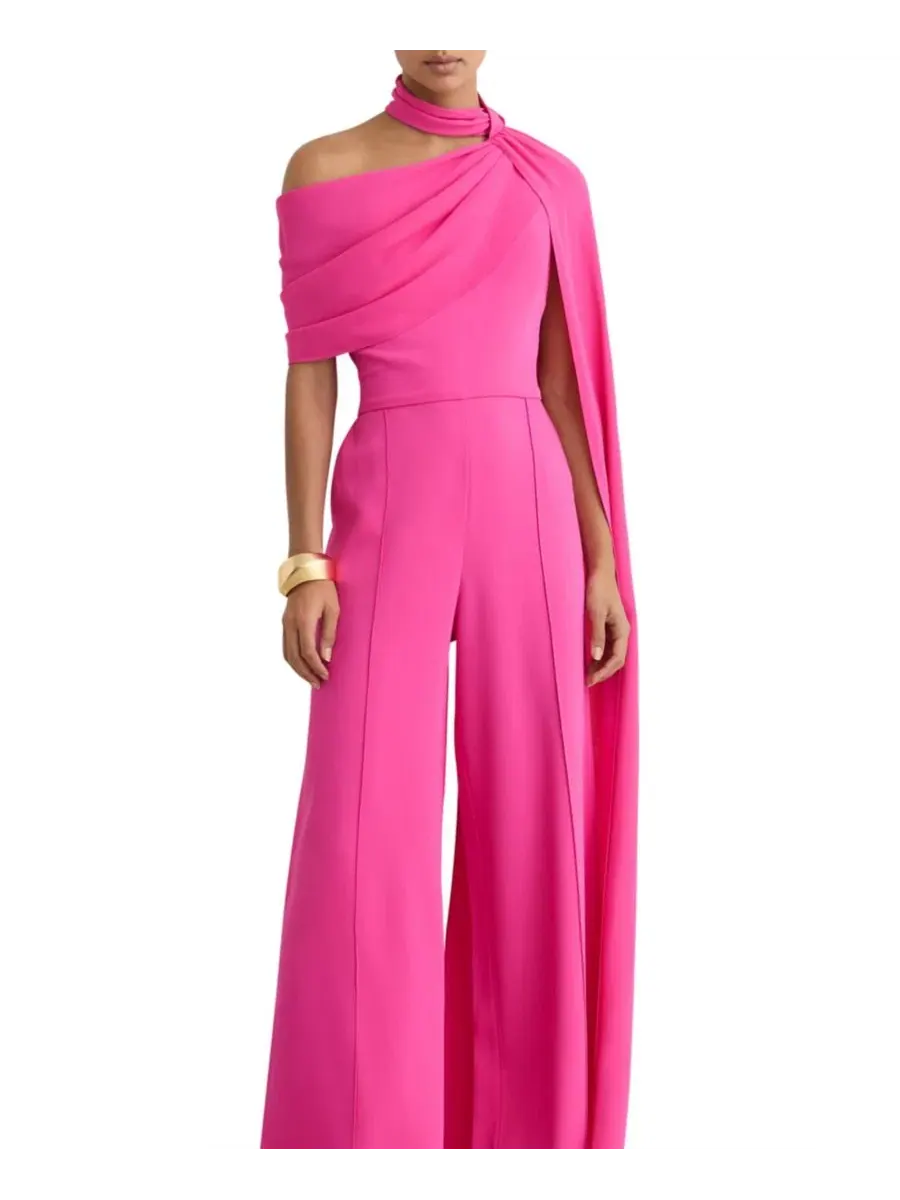 Комбинезон с одним плечом и драпировкой REISS, Wide-Leg