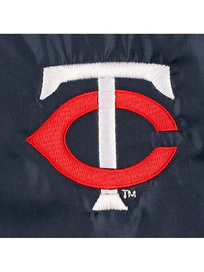 Мужская темно-синяя тренерская куртка-реглан с застежкой на кнопки Minnesota Twins Dunbrooke — изображение 4 из 4