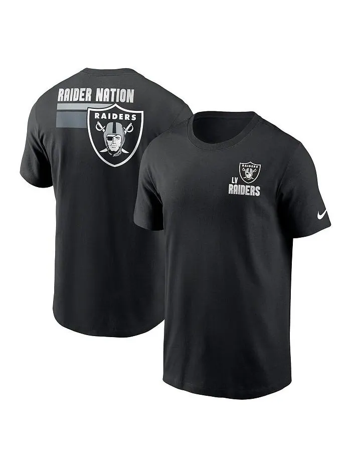Мужская черная футболка Las Vegas Raiders Blitz Essential Nike