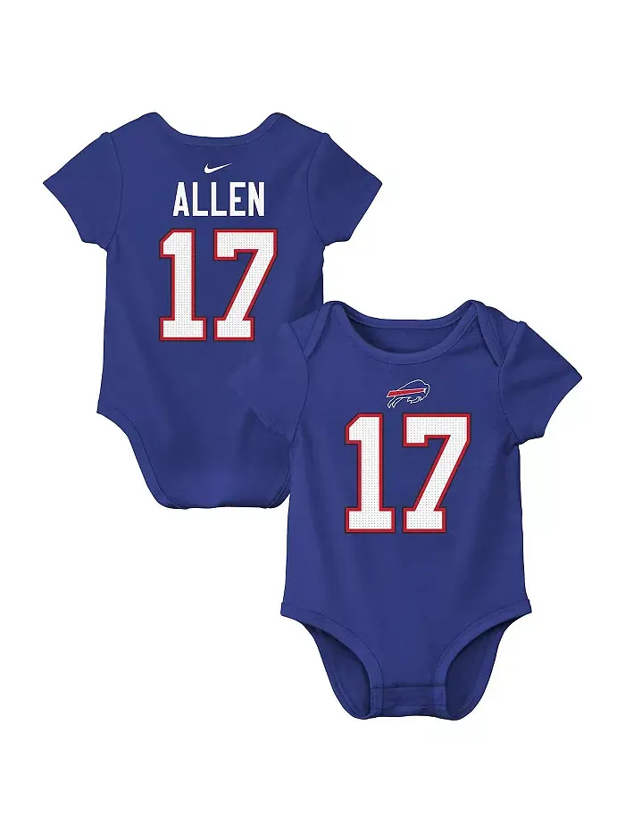 Боди для мальчиков и девочек с именем и номером игрока Josh Royal Buffalo Bills Nike