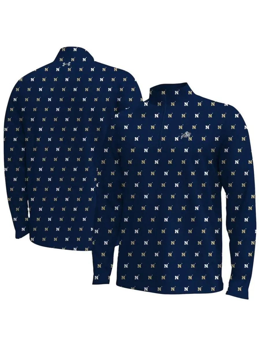 Under Armour Мужская толстовка Navy Midshipmen Gameday Armourfuse с половинной молнией