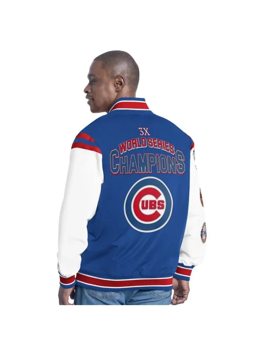 G-III Sports by Carl Banks Мужская винтажная куртка Royal Chicago Cubs Recruit с застежкой на — изображение 2 из 2