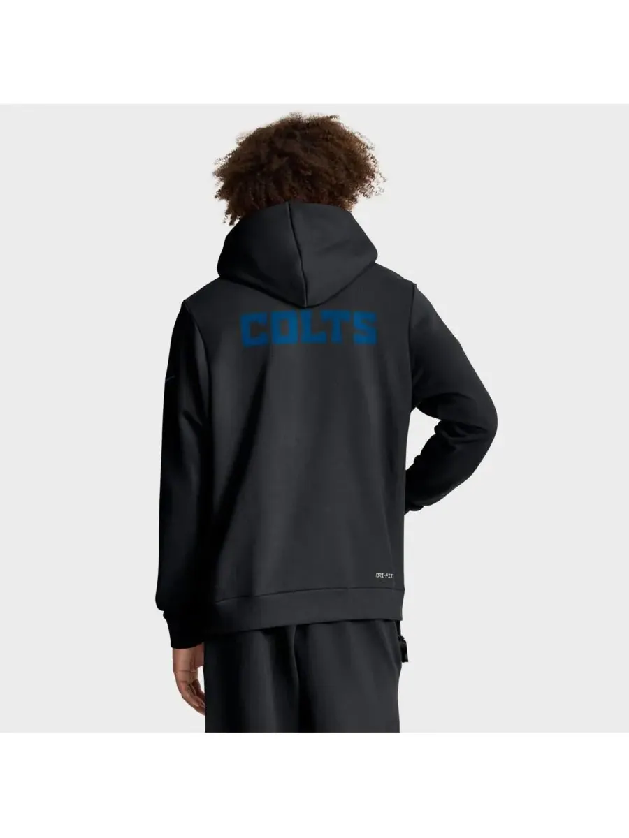 Nike Мужская черная толстовка с капюшоном Indianapolis Colts Sideline Alt 2 Tight Coverage — изображение 2 из 5, черный
