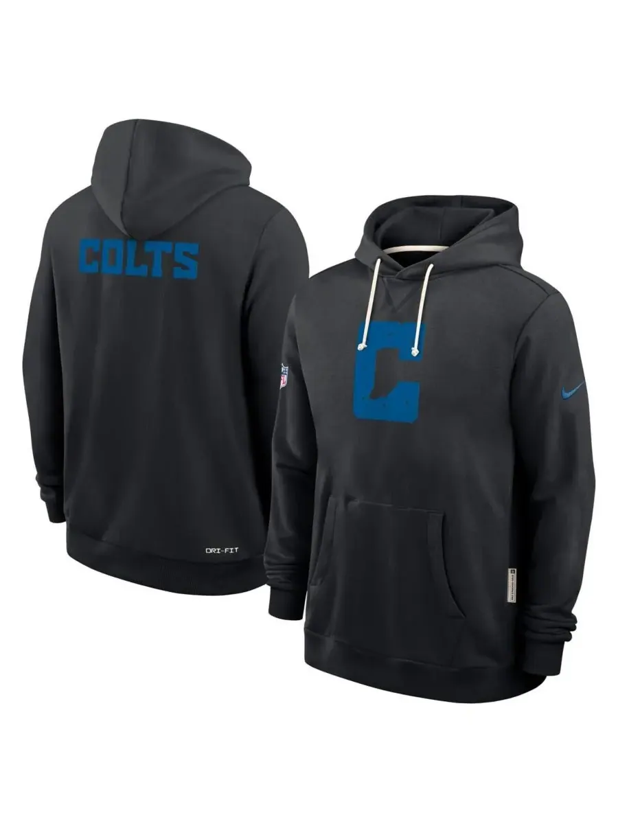 Nike Мужская черная толстовка с капюшоном Indianapolis Colts Sideline Alt 2 Tight Coverage — изображение 4 из 5, черный