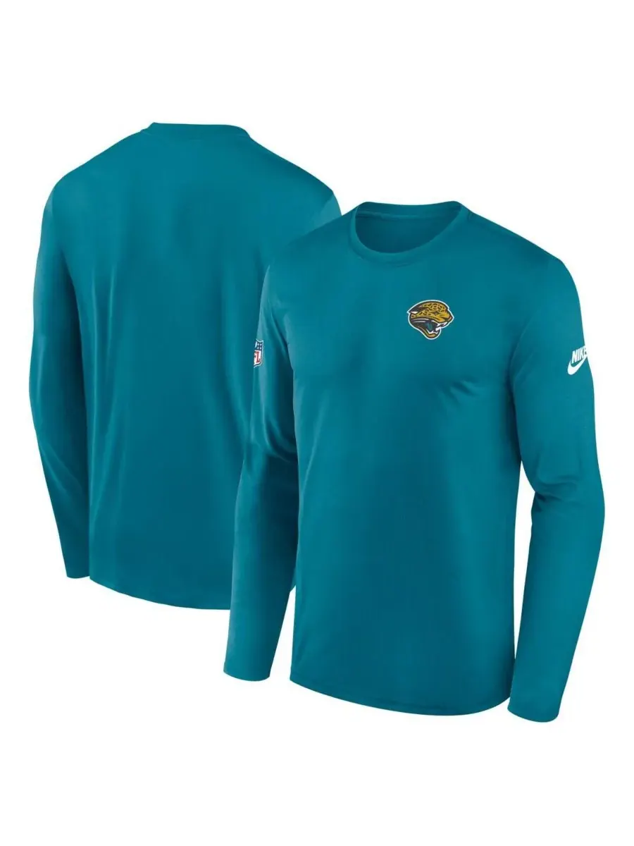 Nike Мужская бирюзовая футболка с длинным рукавом Jacksonville Jaguars Legend с небольшим логотипом