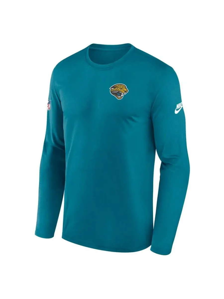 Nike Мужская бирюзовая футболка с длинным рукавом Jacksonville Jaguars Legend с небольшим логотипом — изображение 2 из 3