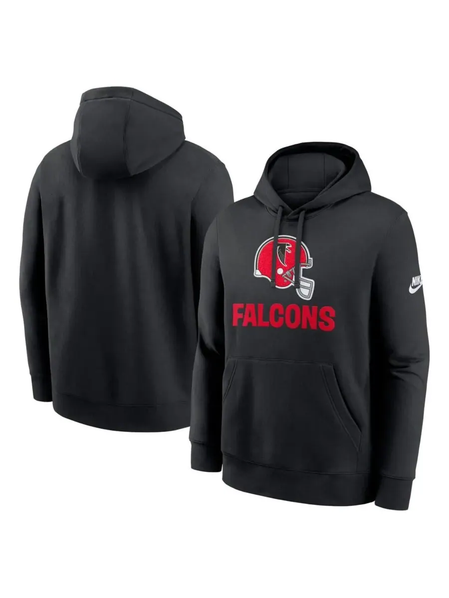 Nike Мужская черная толстовка с капюшоном Atlanta Falcons Best Season Rewind Club