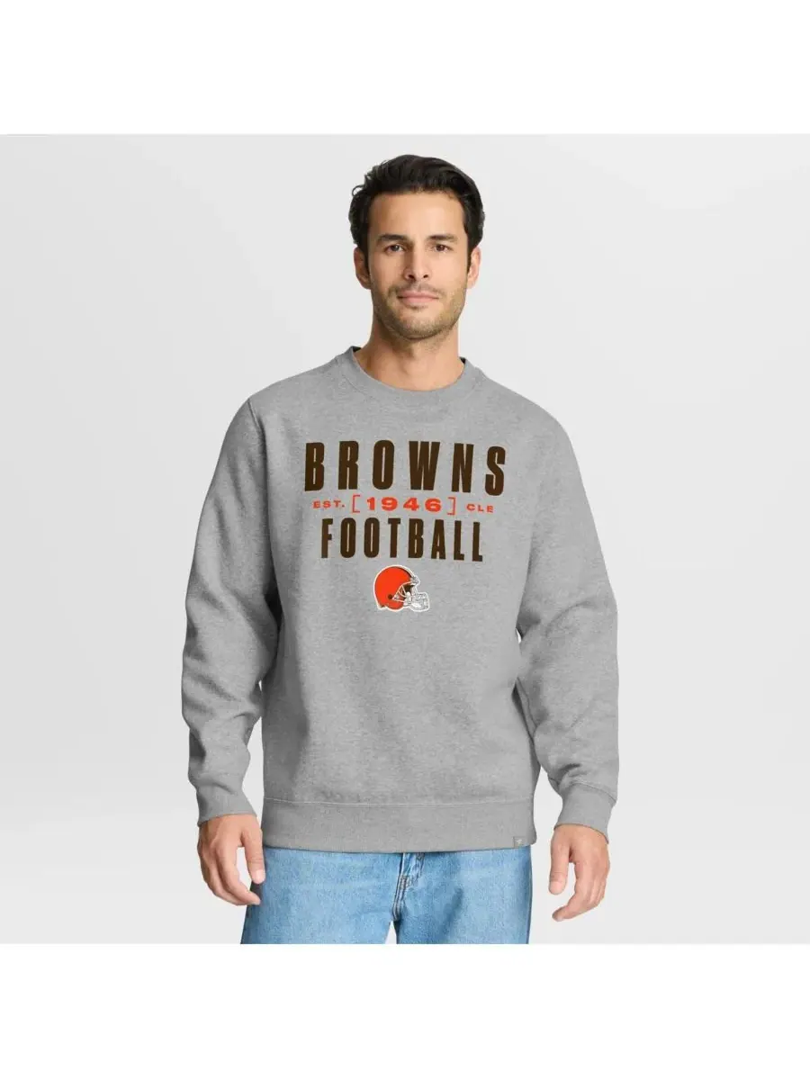 Fanatics Мужская толстовка-пуловер Cleveland Browns Powerful Throw Legacy серого цвета меланжевого
