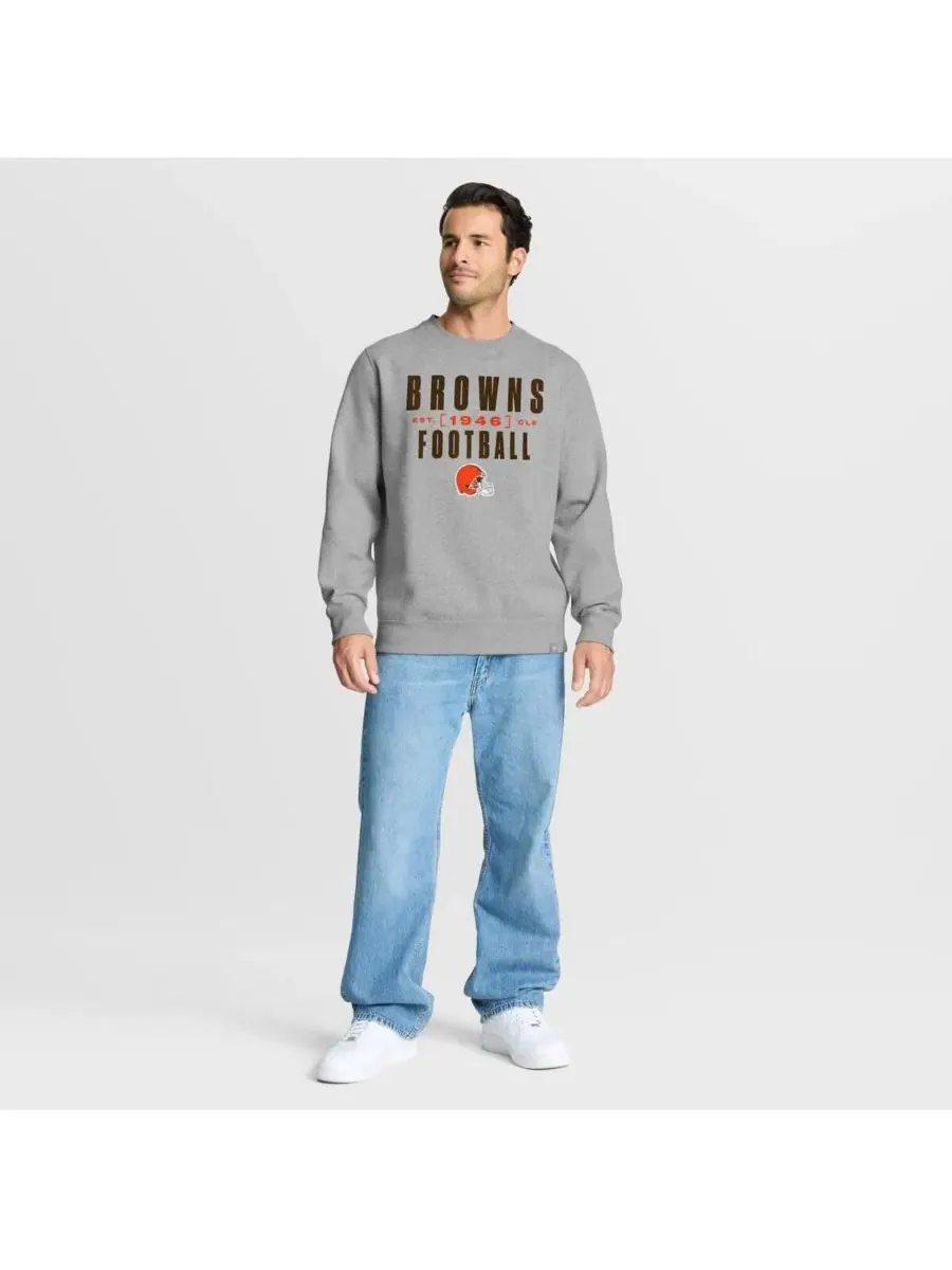 Fanatics Мужская толстовка-пуловер Cleveland Browns Powerful Throw Legacy серого цвета меланжевого — изображение 3 из 5