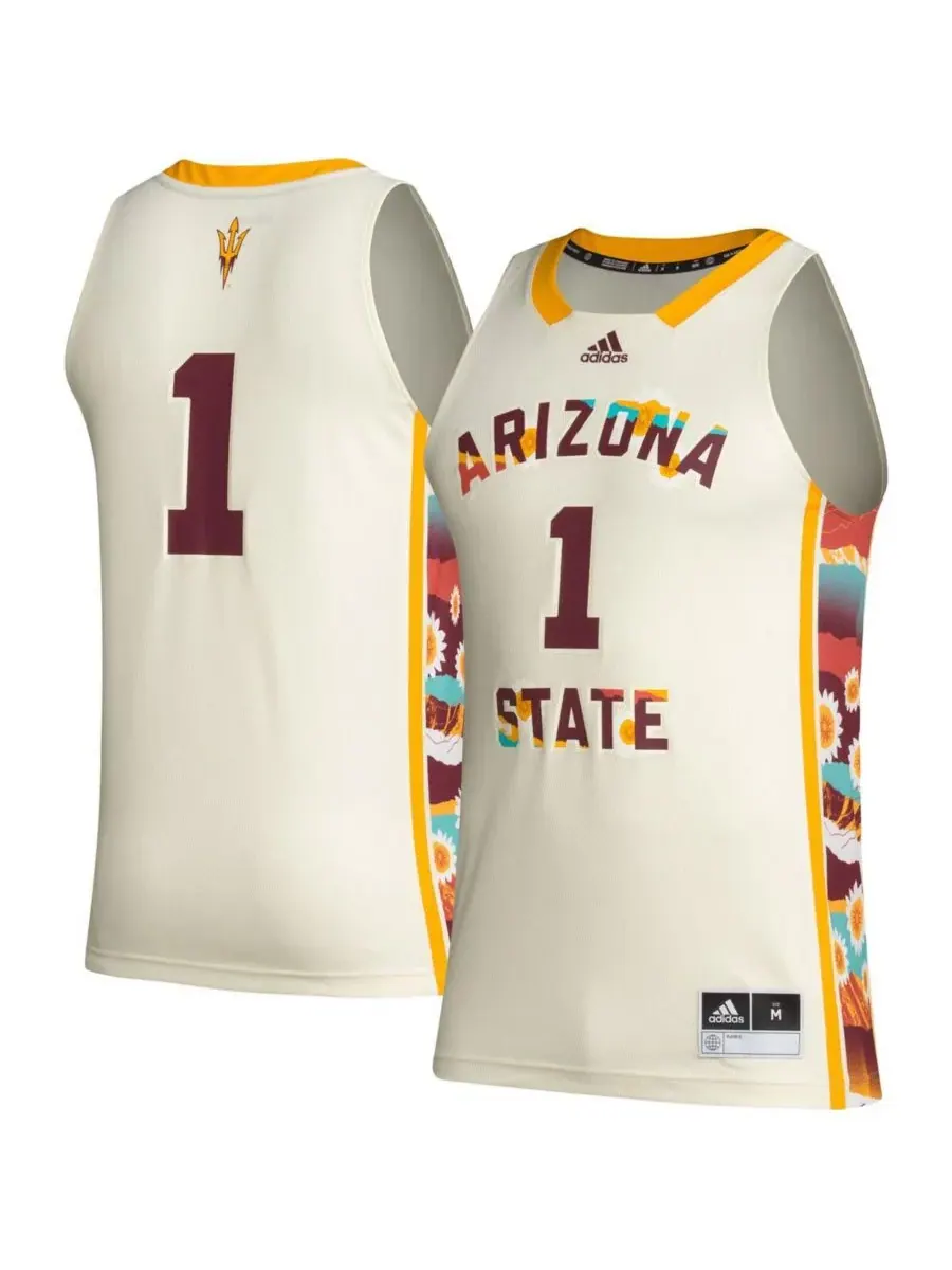 Adidas Мужская баскетбольная майка №1 цвета хаки с надписью "Arizona State Sun Devils Honoring