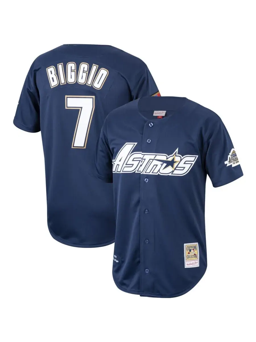 Mitchell & Ness Мужская темно-синяя футболка Крейга Биггио из коллекции Cooperstown Collection 1994