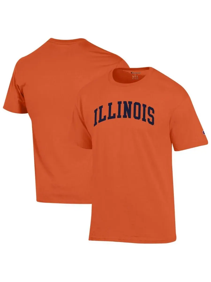 Champion Мужская оранжевая футболка Illinois Fighting Illini Basic Arch