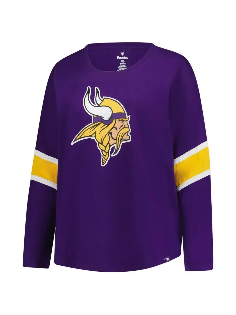 Fanatics Женская фиолетовая футболка больших размеров Minnesota Vikings Redzone с рукавами 3/4 и — изображение 3 из 3