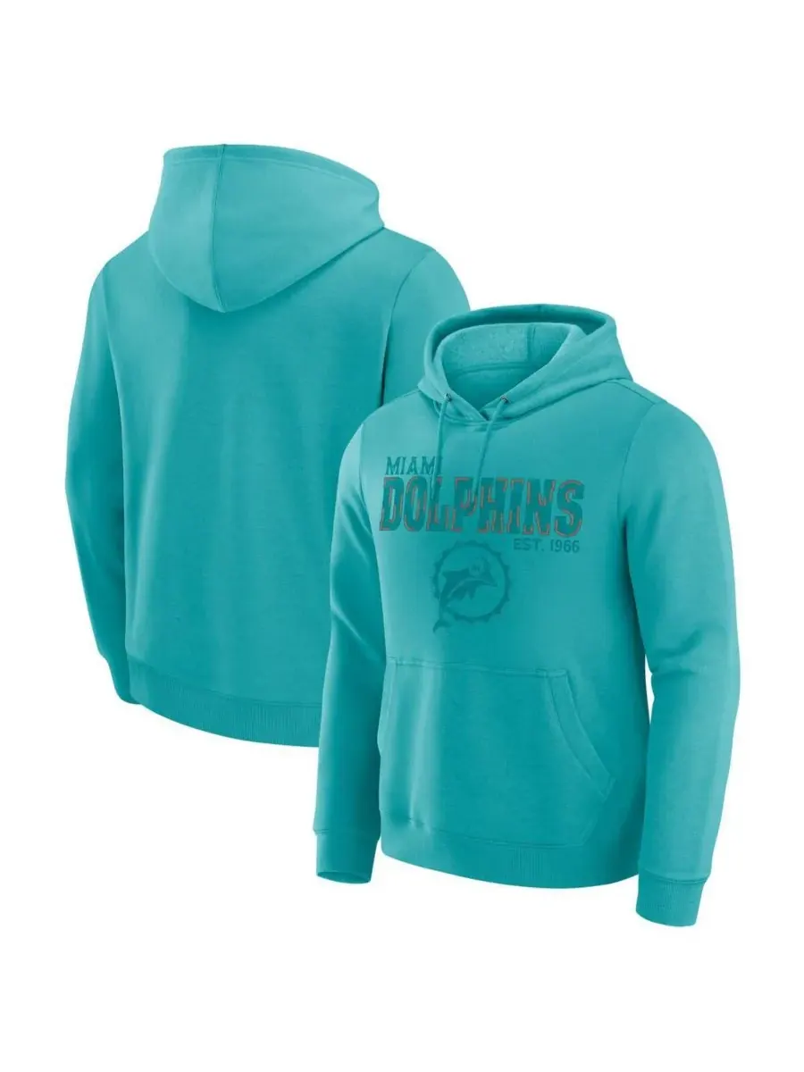 Коллекция Darius Rucker: мужская толстовка Aqua Miami Dolphins с эффектом потертости Fanatics