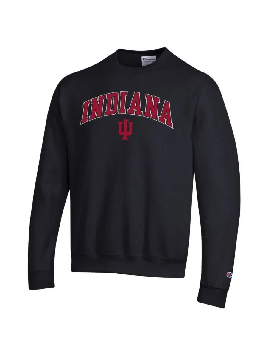 Мужская черная толстовка с логотипом Indiana Hoosiers Arch Over Logo Champion — изображение 2 из 3, черный