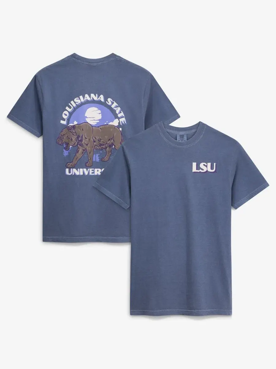 Футболка с принтом LSU Tigers Comfort Colors Team Statue Image One