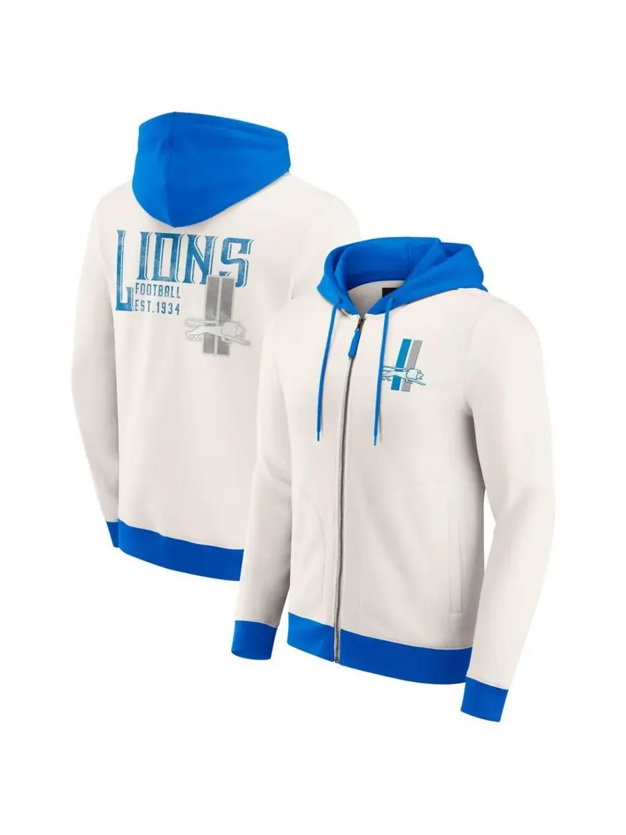 Fanatics Мужская толстовка на молнии кремового цвета с принтом Detroit Lions от Darius Rucker