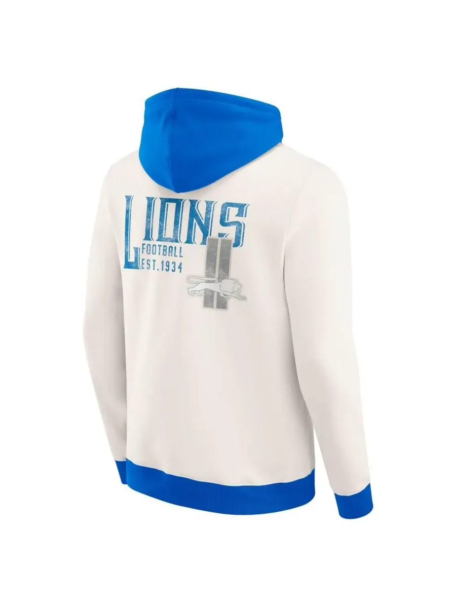 Fanatics Мужская толстовка на молнии кремового цвета с принтом Detroit Lions от Darius Rucker — изображение 2 из 3, бежевый