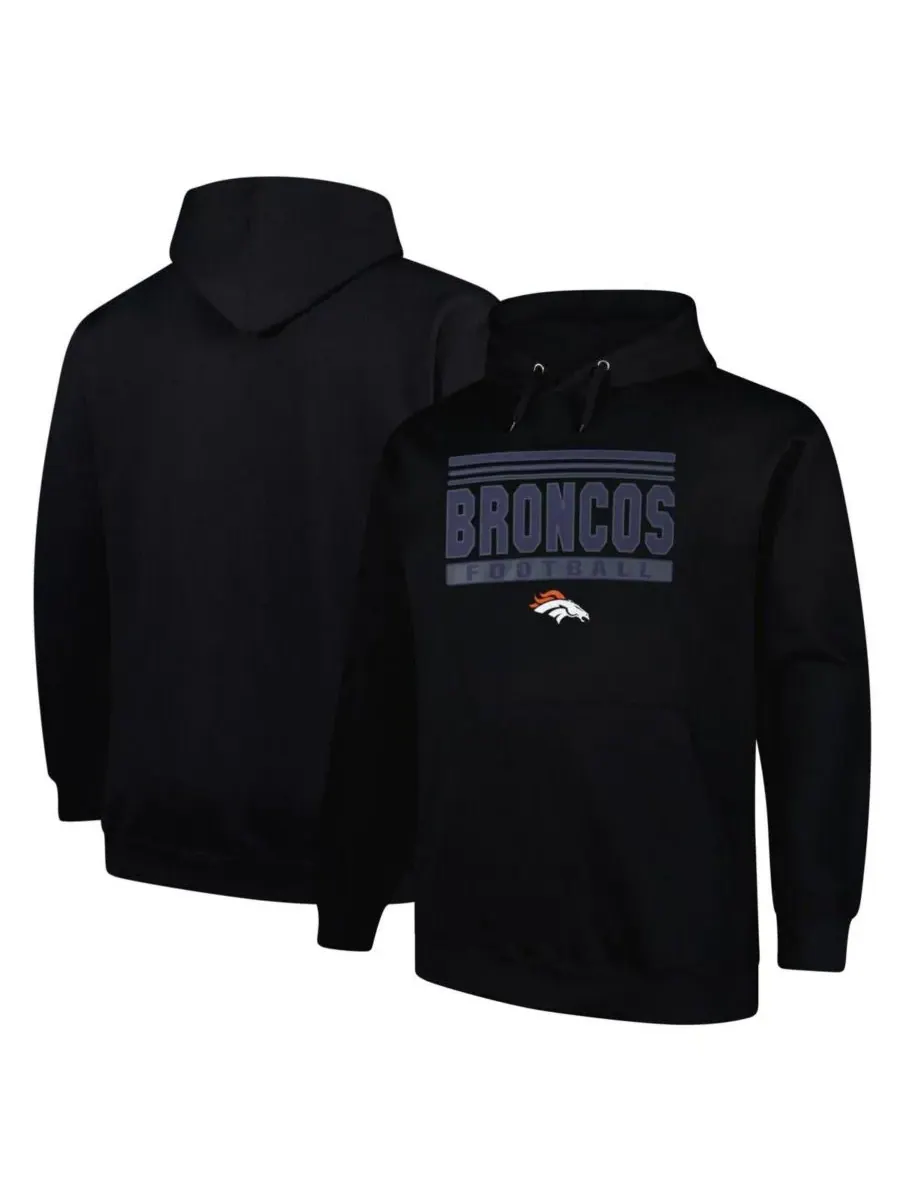 Fanatics Мужская черная толстовка с капюшоном Denver Broncos Big Tall Pop