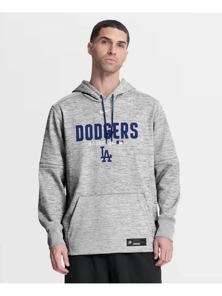 Худи с длинным рукавом, на молнии, с капюшоном, Los Angeles Dodgers Authentic Collection Therma-FIT