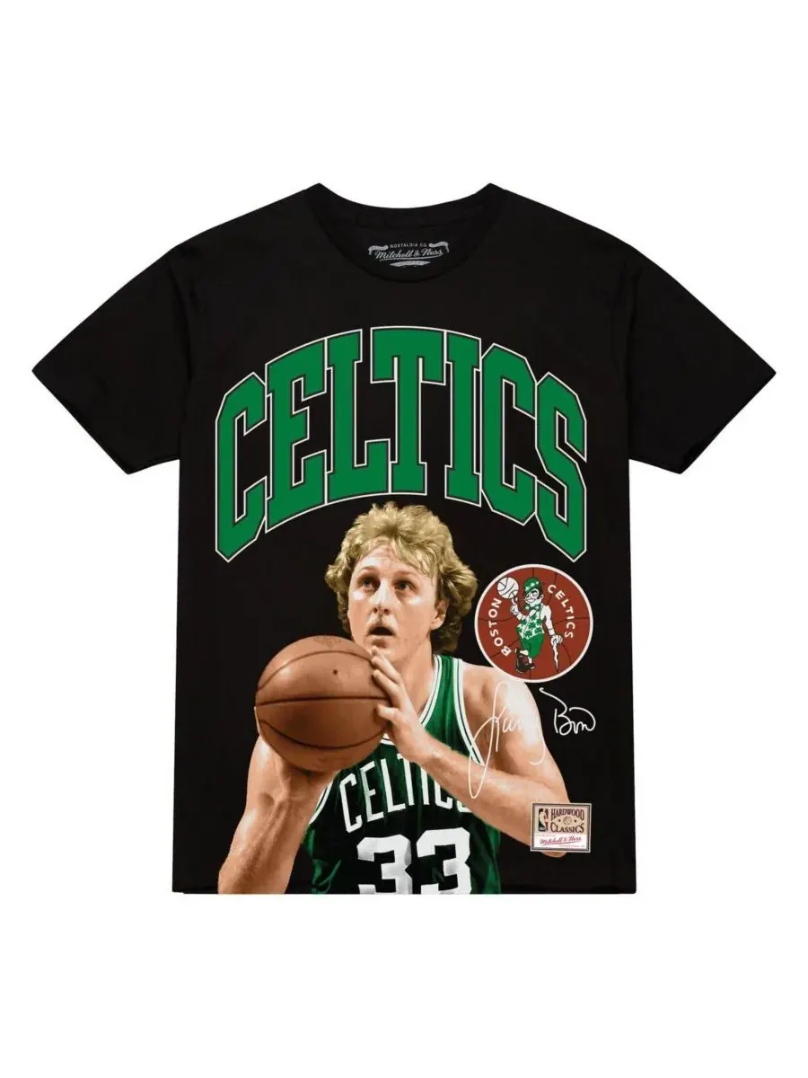 Mitchell & Ness Мужская черная футболка с изображением Ларри Берда, игрока команды Boston Celtics — изображение 2 из 3