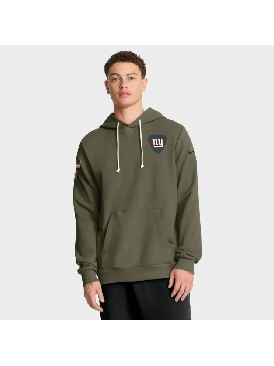 Nike Мужская толстовка оливкового цвета New York Giants 2025 Salute to Service Sideline Standard