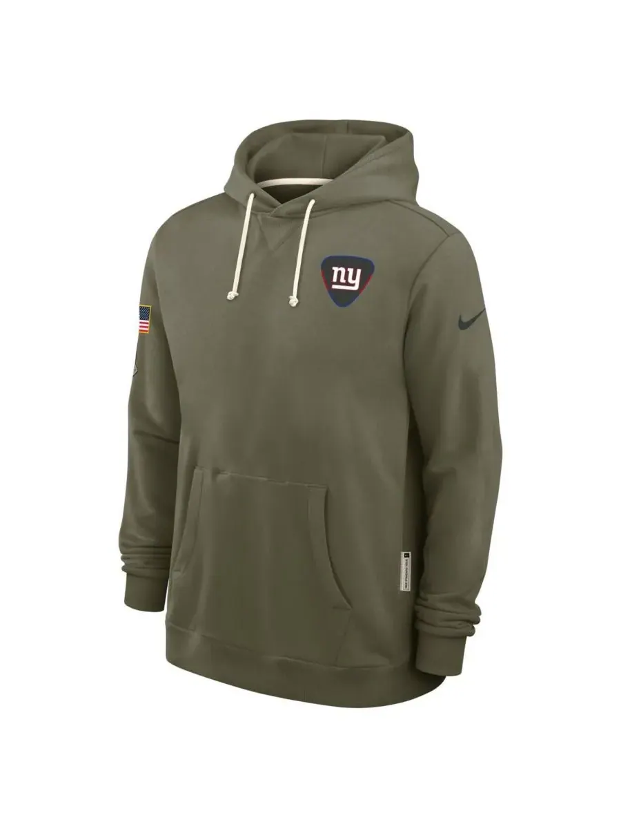 Nike Мужская толстовка оливкового цвета New York Giants 2025 Salute to Service Sideline Standard — изображение 4 из 5