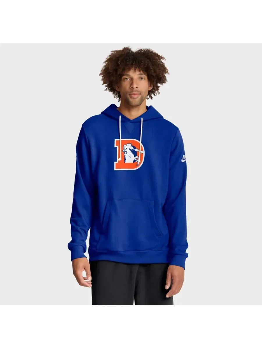 Толстовка с капюшоном Nike Royal Denver Broncos Sideline Offensive Set Play Performance Pullover