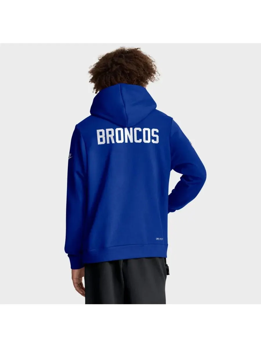 Толстовка с капюшоном Nike Royal Denver Broncos Sideline Offensive Set Play Performance Pullover — изображение 2 из 5