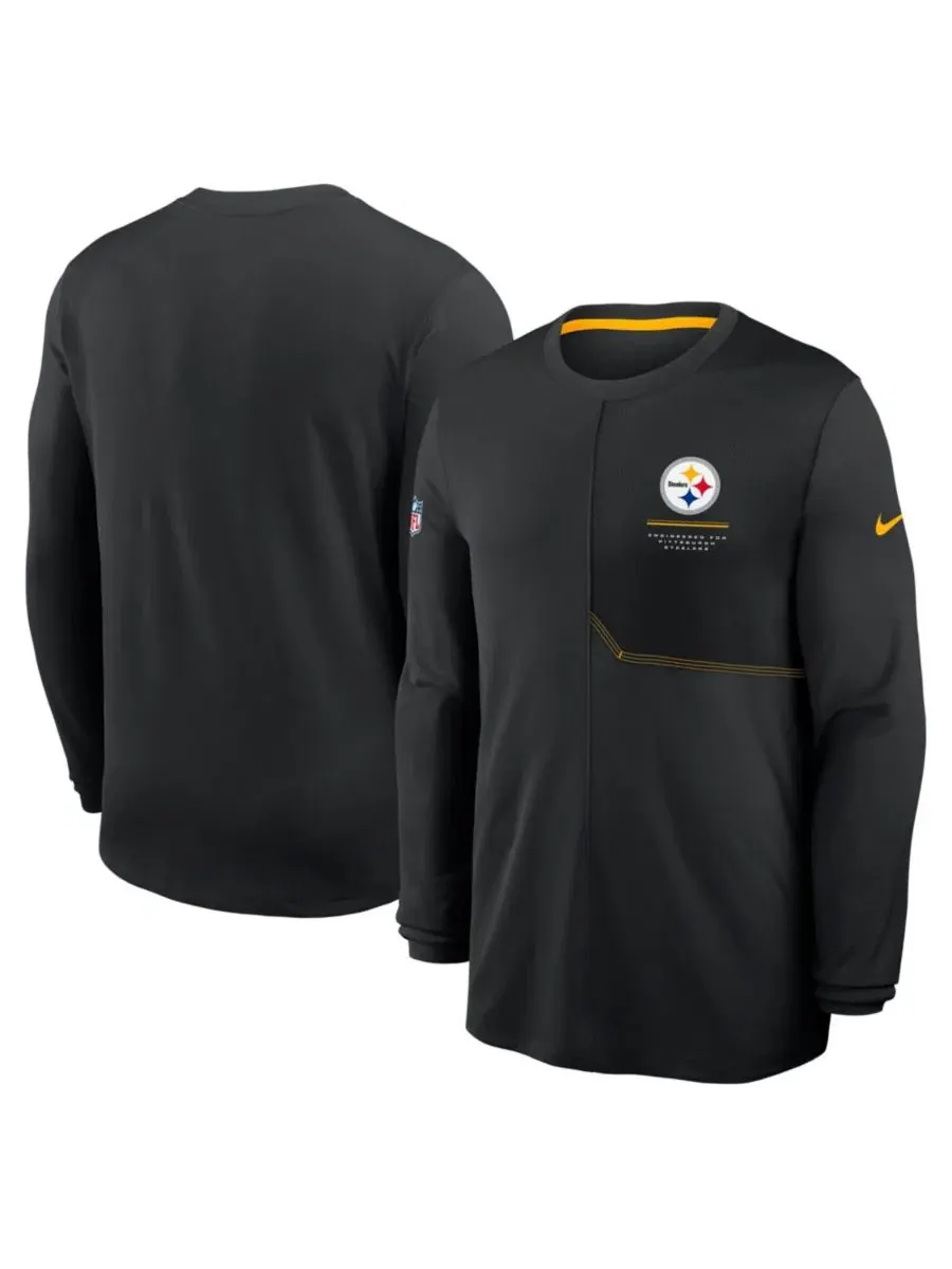 Лонгслив мужской с длинным рукавом Pittsburgh Steelers Sideline Coaches UV Dri-FIT Nike