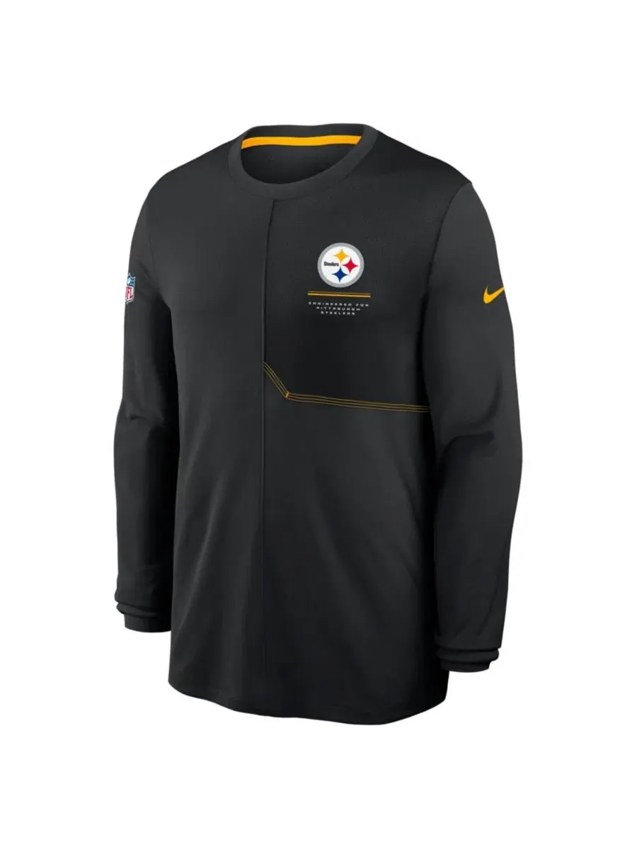 Лонгслив мужской с длинным рукавом Pittsburgh Steelers Sideline Coaches UV Dri-FIT Nike — изображение 2 из 3, черный