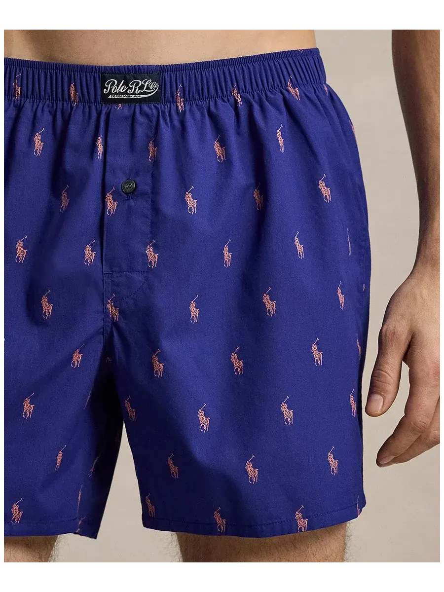 Мужские классические тканые боксерские трусы Polo Ralph Lauren, Boston Royal/ Spring Melon — изображение 2 из 4