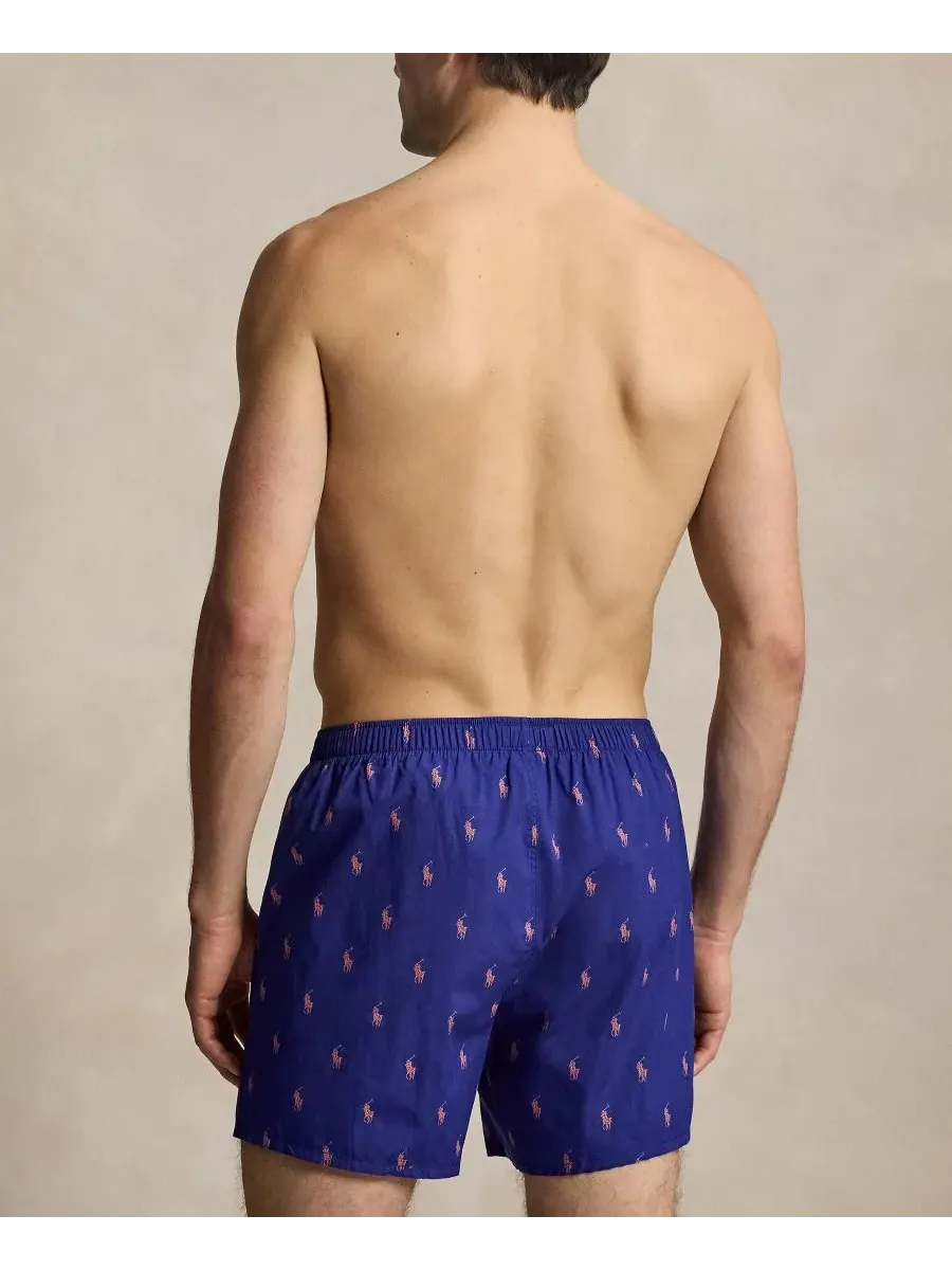 Мужские классические тканые боксерские трусы Polo Ralph Lauren, Boston Royal/ Spring Melon — изображение 3 из 4