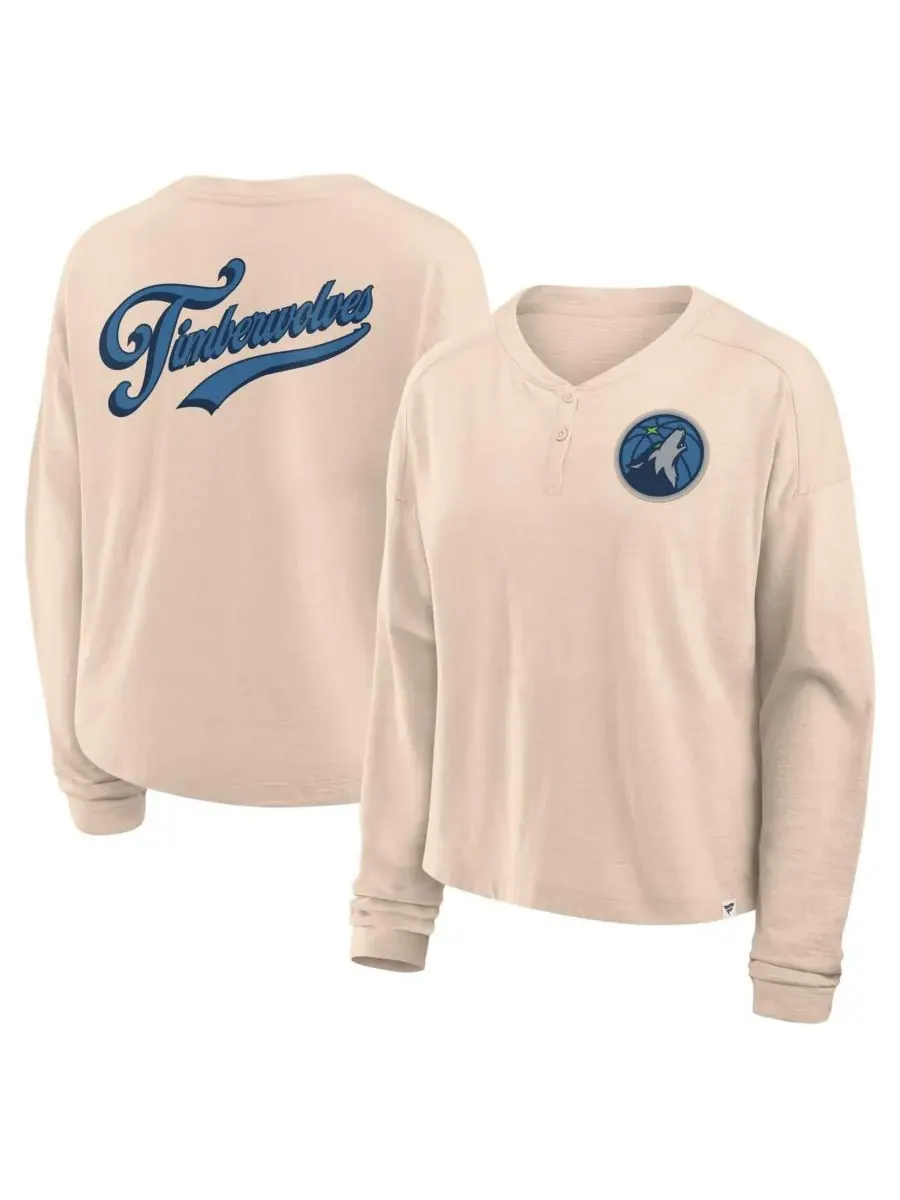 Женская футболка с длинным рукавом Natural Minnesota Timberwolves Boxed Out Drop Fashion Fanatics