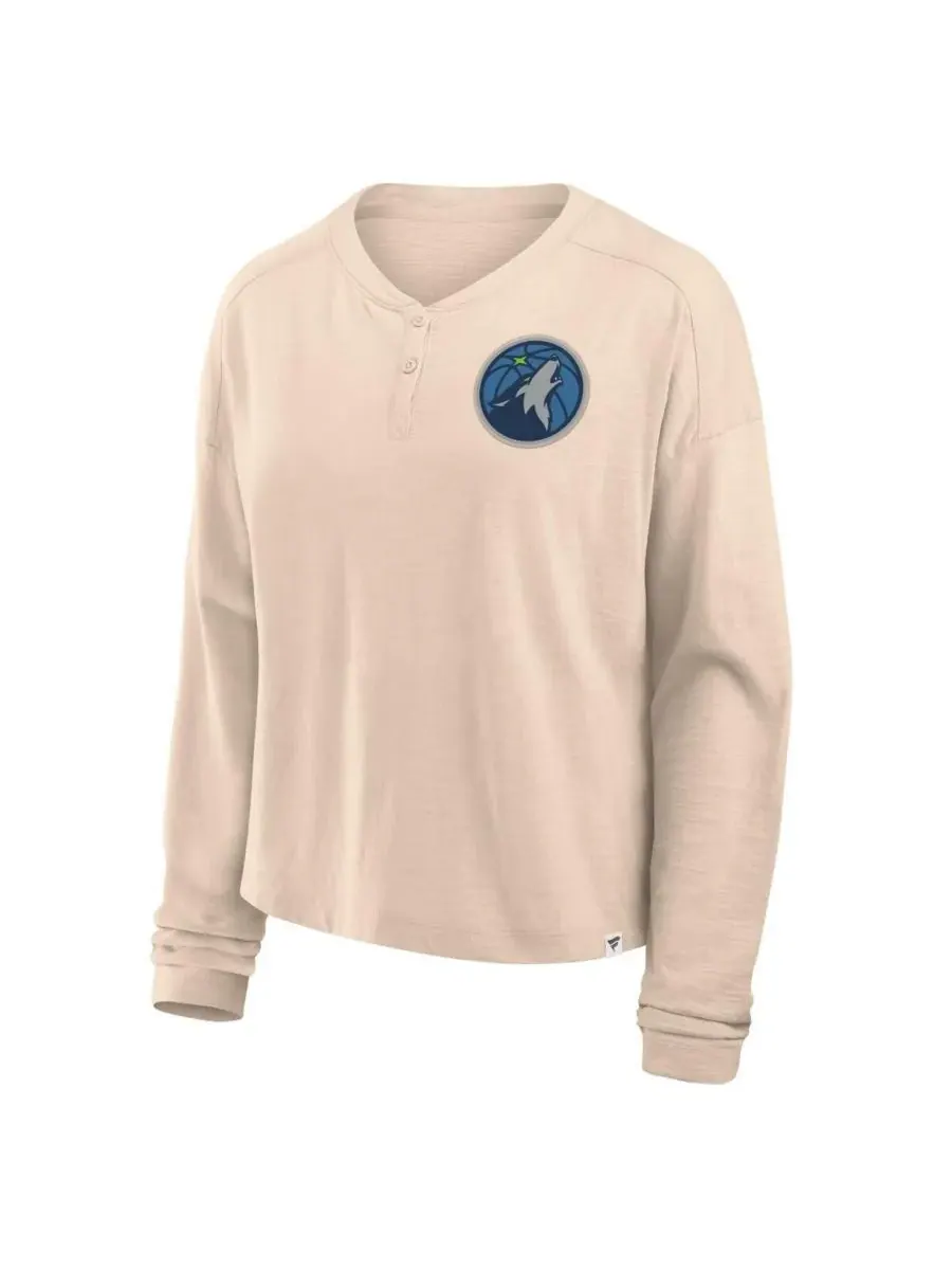 Женская футболка с длинным рукавом Natural Minnesota Timberwolves Boxed Out Drop Fashion Fanatics — изображение 2 из 3