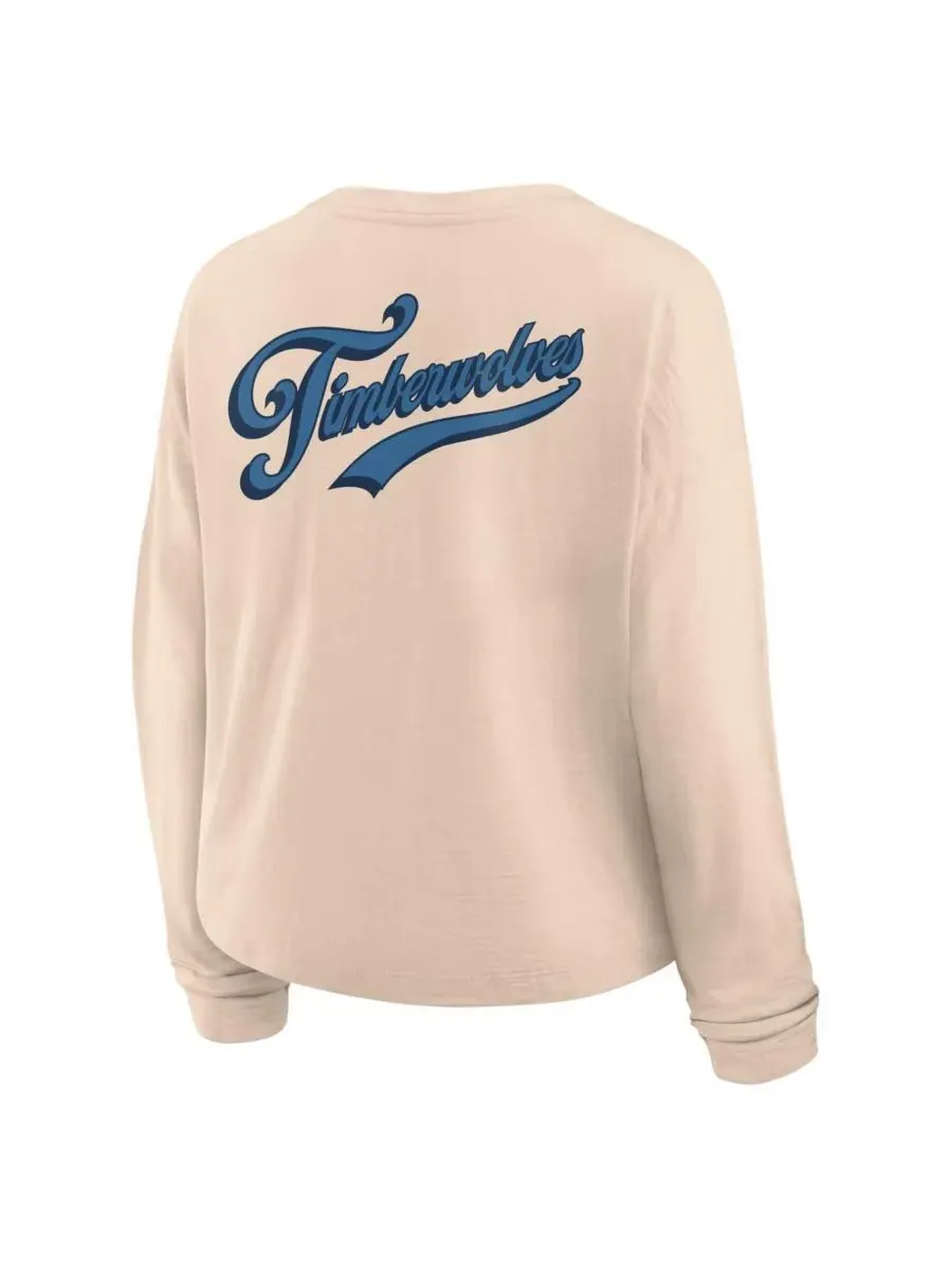 Женская футболка с длинным рукавом Natural Minnesota Timberwolves Boxed Out Drop Fashion Fanatics — изображение 3 из 3
