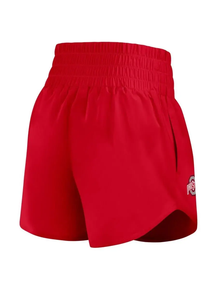 Шорты Nike Performance One Dri-FIT с высокой посадкой, Ohio State Buckeyes — изображение 3 из 5, алый