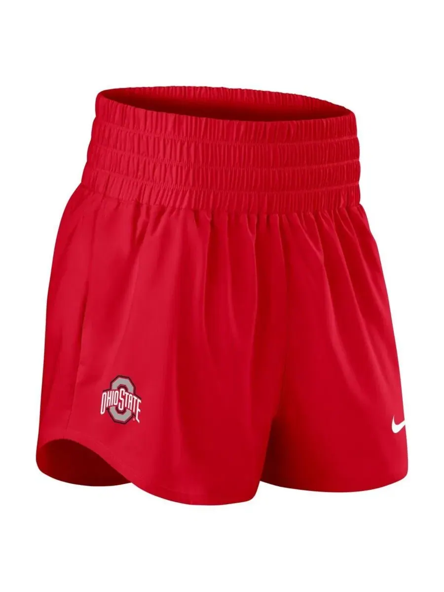 Шорты Nike Performance One Dri-FIT с высокой посадкой, Ohio State Buckeyes — изображение 4 из 5, алый