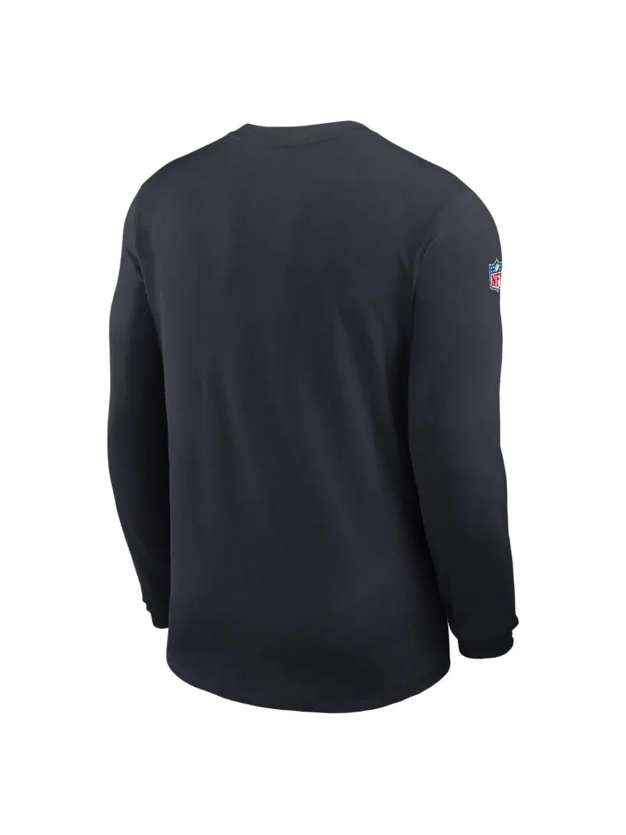 Футболка с длинным рукавом Nike Houston Texans Sideline Coaches UV Dri-FIT — изображение 3 из 3, темно-синий