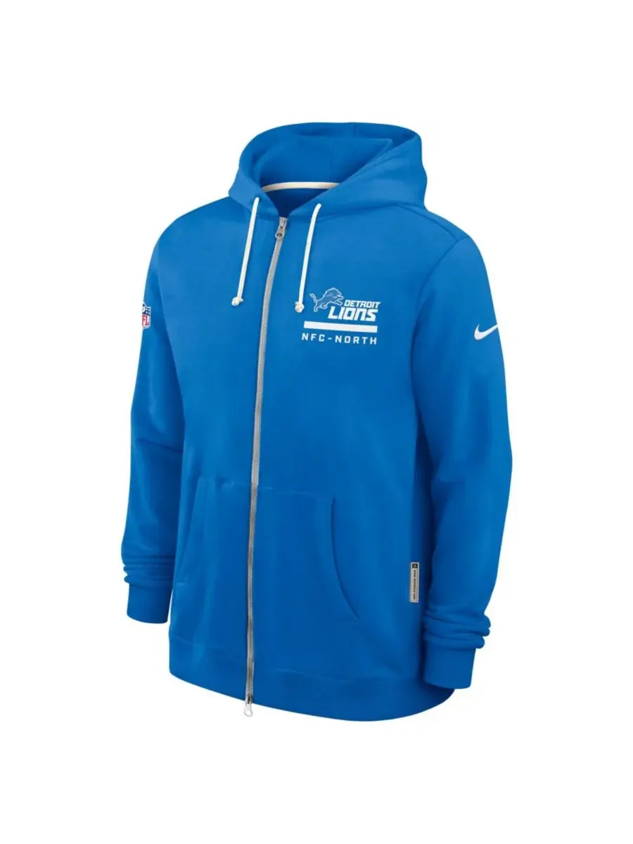 Nike Мужская синяя толстовка на молнии Detroit Lions Sideline Standard Issue Utility Player Dri-FIT — изображение 2 из 5