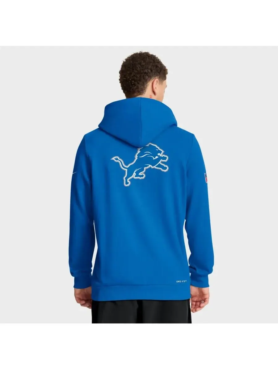 Nike Мужская синяя толстовка на молнии Detroit Lions Sideline Standard Issue Utility Player Dri-FIT — изображение 4 из 5