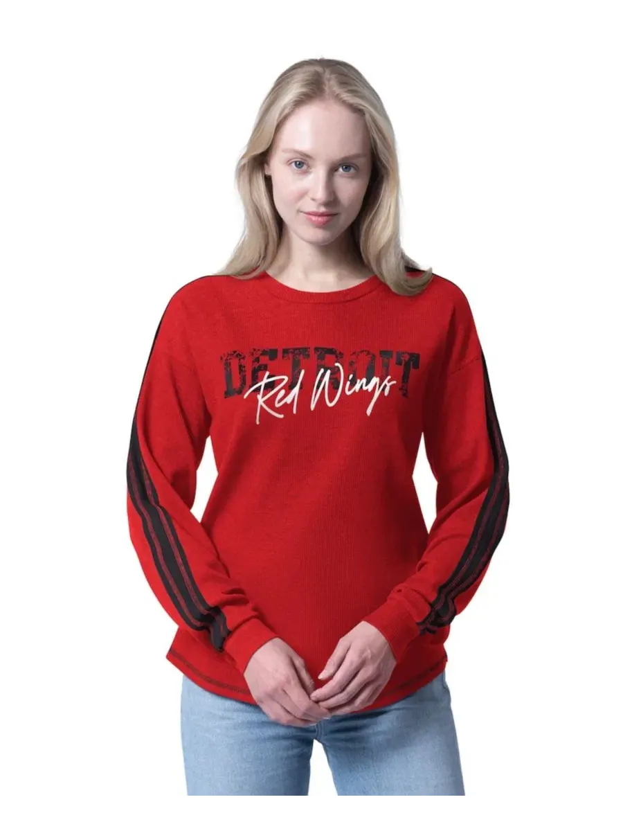 Женская футболка с длинным рукавом с принтом Detroit Red Wings Advantage Thermal Tri-Blend G-III