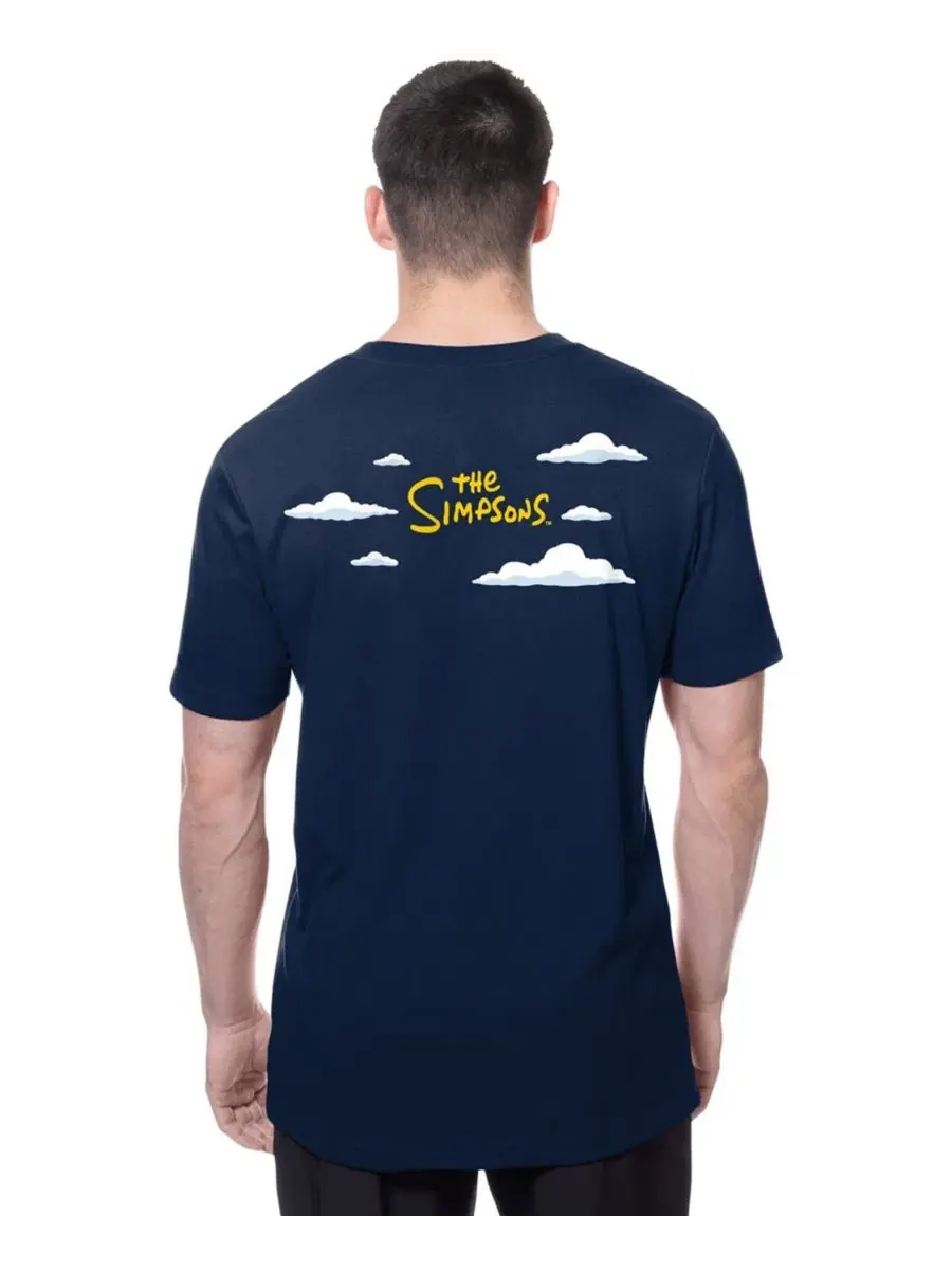 Футболка мужская с принтом MLB x Simpsons 2026 Collab Clouds New Era — изображение 2 из 3, темно-синий