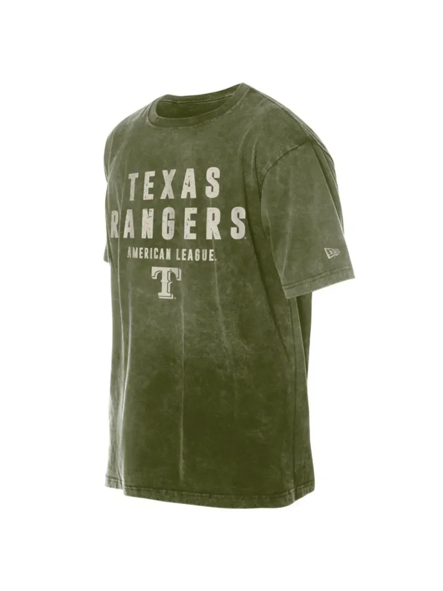 Футболка с принтом Texas Rangers 2026 Armed Forces Day New Era — изображение 3 из 4, оливковый