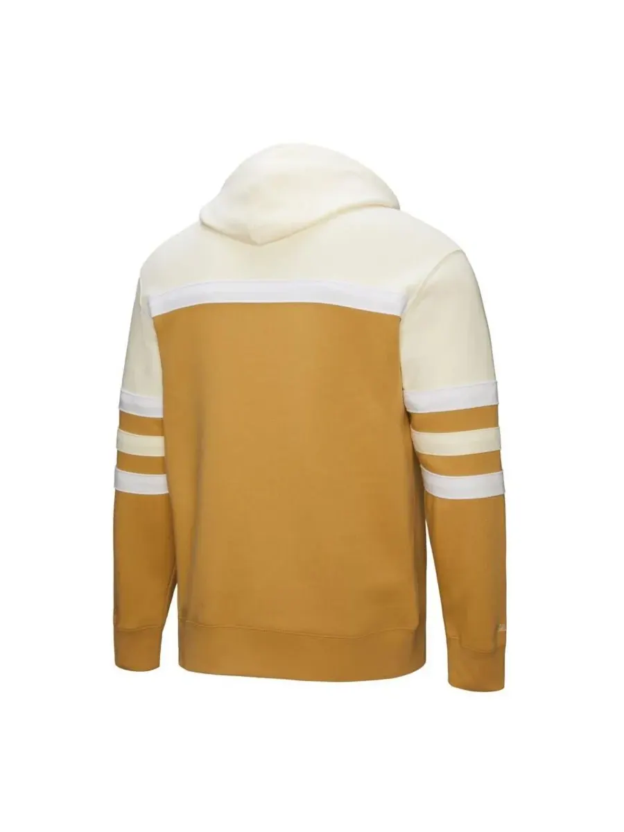 Mitchell & Ness Мужская толстовка с капюшоном в бежево-кремовом цвете с изображением главного — изображение 3 из 3
