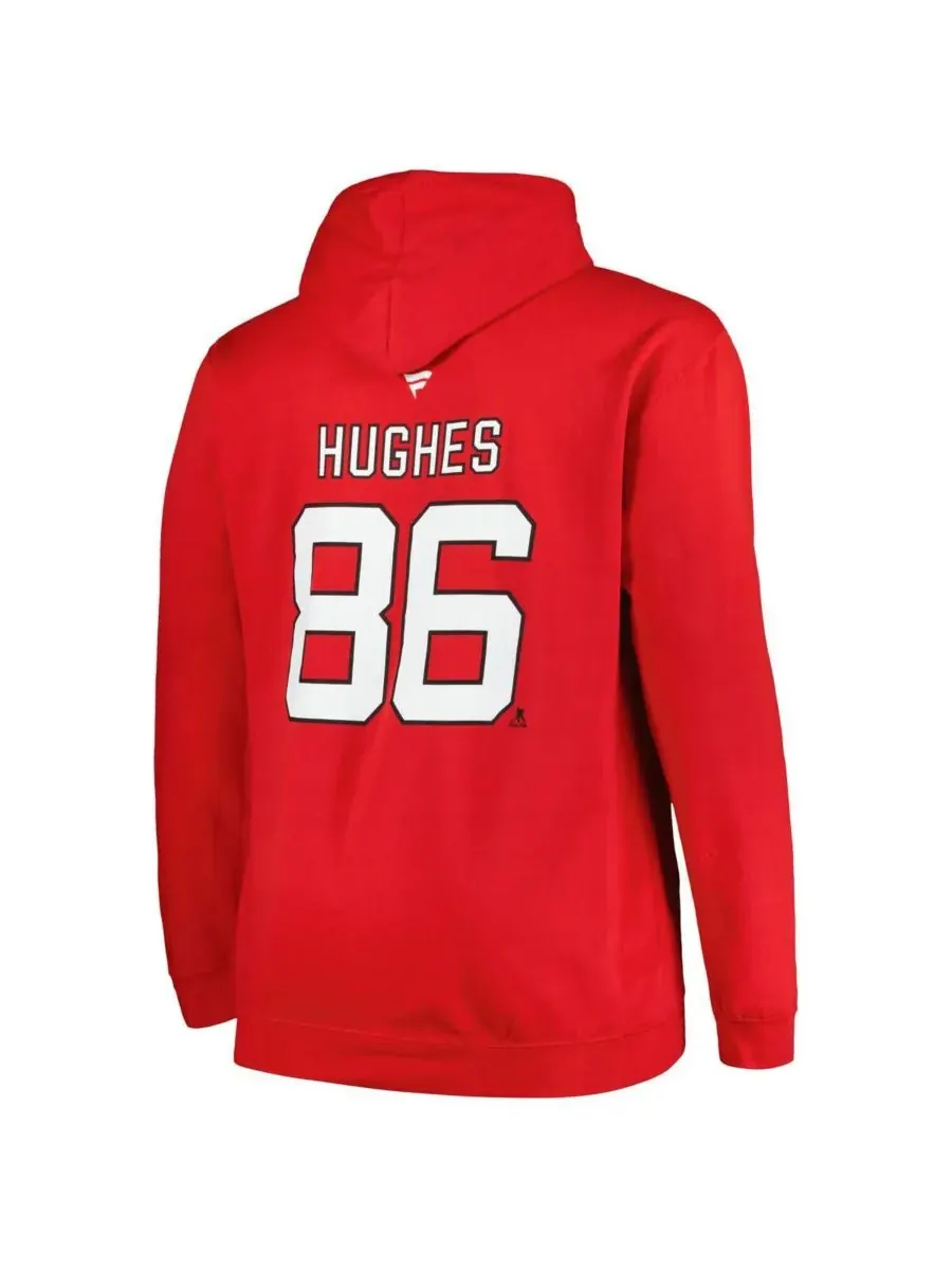 Profile Мужская толстовка Jack Hughes Red New Jersey Devils большого размера с именем и номером — изображение 3 из 3, красный
