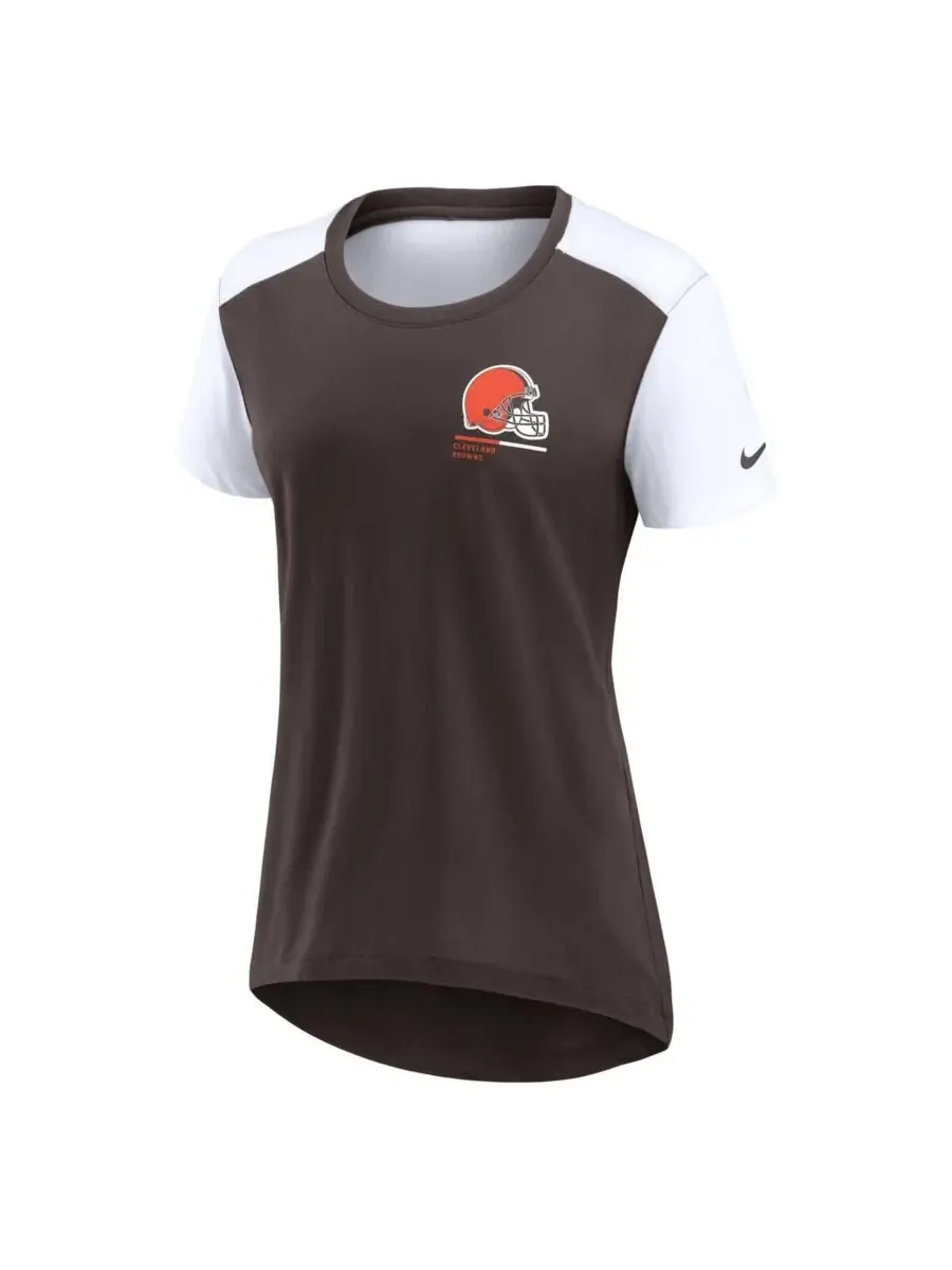 Nike Женская коричневая футболка Cleveland Browns Performance Fashion — изображение 2 из 3, коричневый