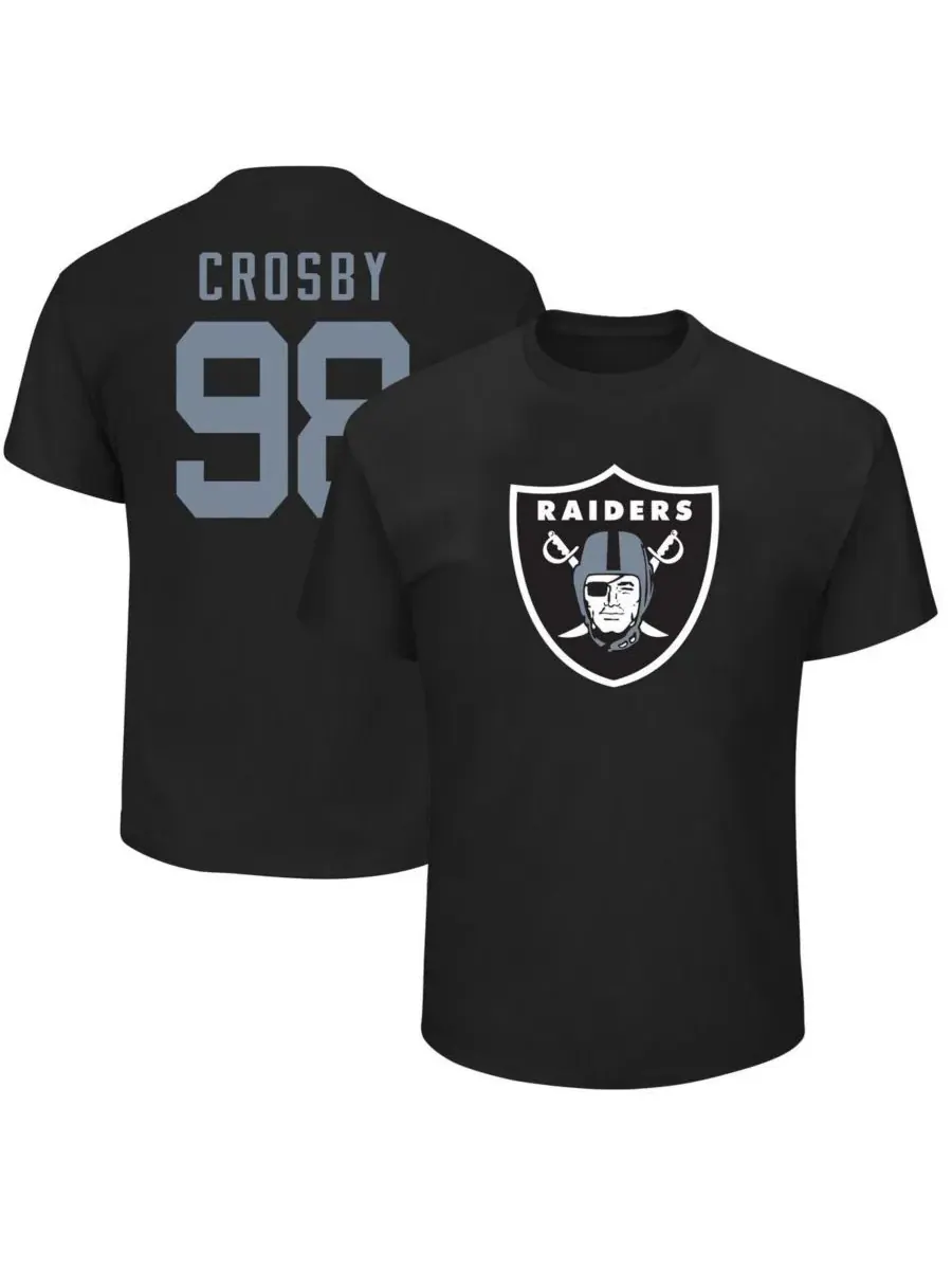 Fanatics Мужская черная футболка Maxx Crosby с изображением игрока команды Las Vegas Raiders
