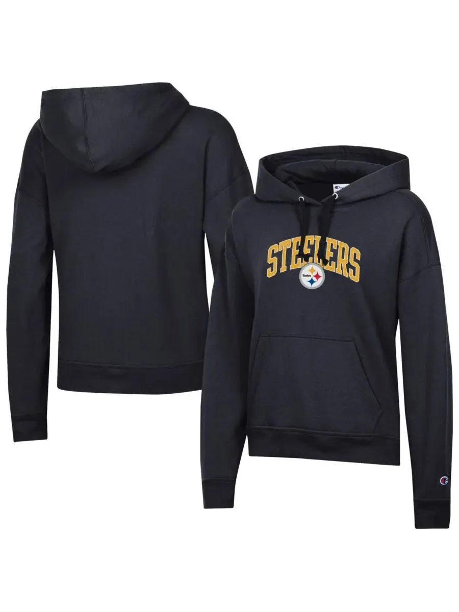 Женская черная толстовка Pittsburgh Steelers Power Blend Champion