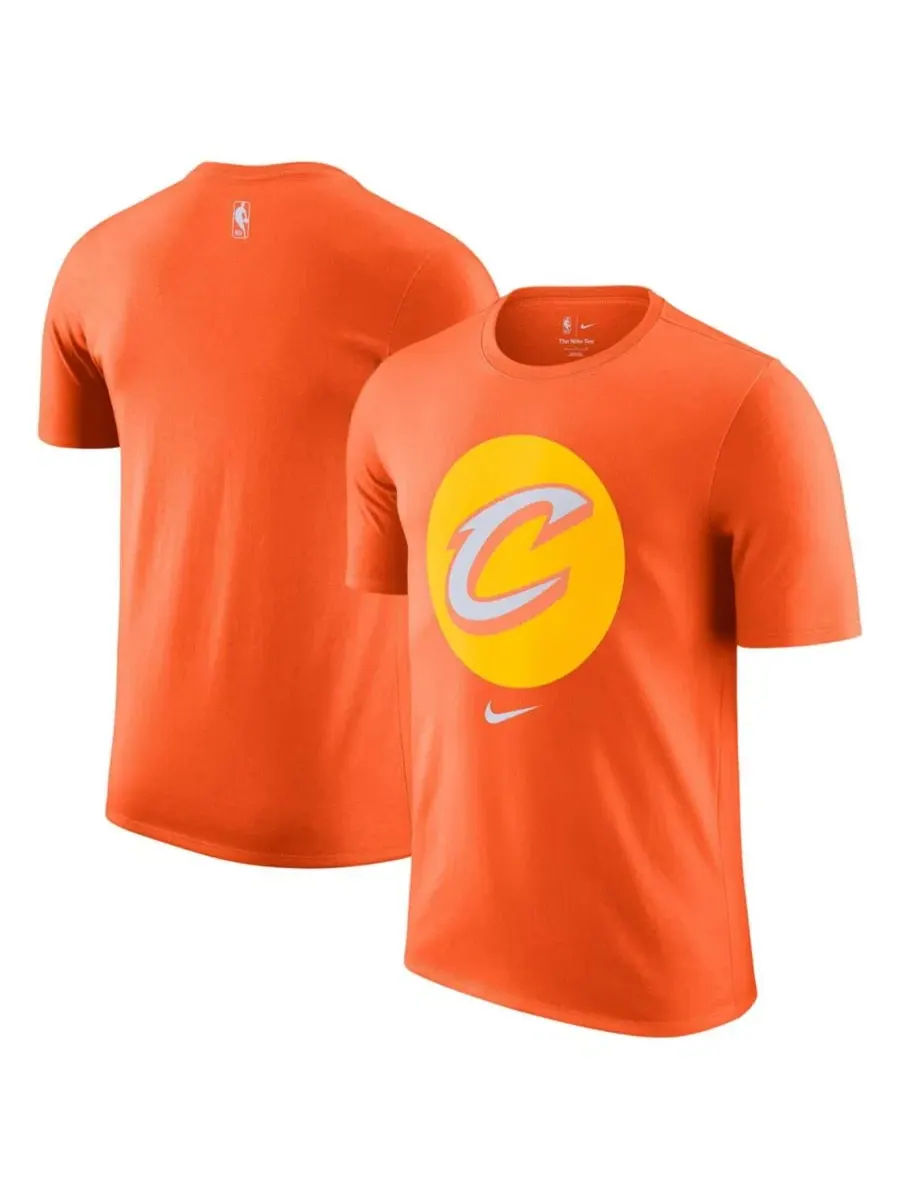 Мужская оранжевая футболка Cleveland Cavaliers 2025/26 City Edition Remix Essential Logo Nike